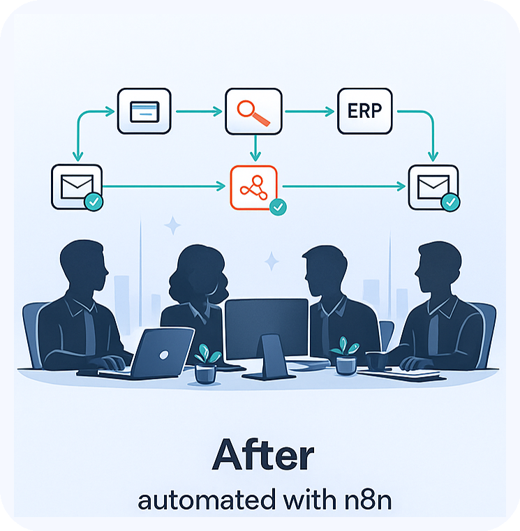 Streamlined automated workflow with n8n