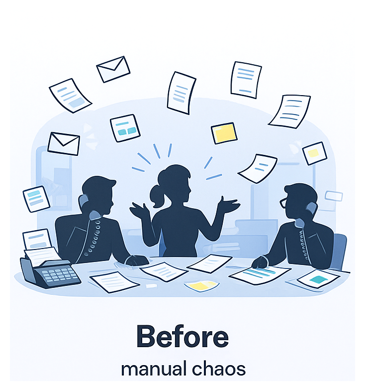 Complex manual workflow before automation